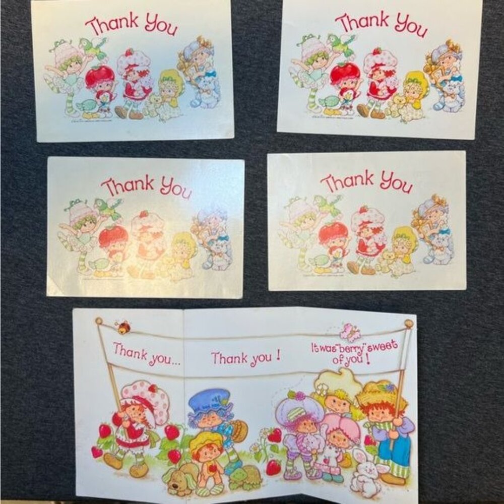 Vintage Strawberry Shortcake Thank You Cards (1980s, American Greetings) - Picture 2 of 5